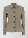 Magda Butrym Tailored Silk Blend Blazer With Structured Shoulders In Gray