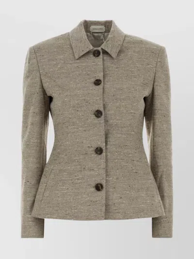 MAGDA BUTRYM TAILORED SILK BLEND BLAZER WITH STRUCTURED SHOULDERS