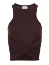 Magda Butrym Tank Top With Knot In Brown