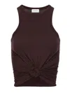 Magda Butrym Tank Top With Knot In Brown