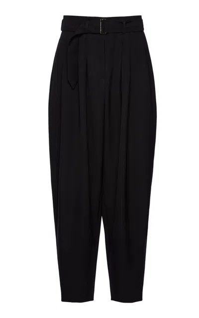 Magda Butrym Tapered Wool Straight-leg Pants In Black