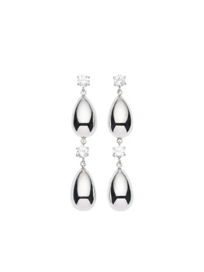 Magda Butrym Teardrop Embellished Stud Earrings In Silver
