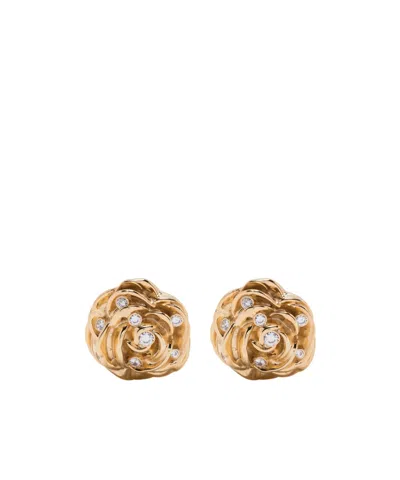 Magda Butrym Three-dimensional Flower Earrings In Yellow