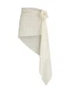 Magda Butrym Draped Knot Asymmetric Design Skirt In Ivory