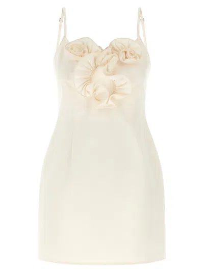 Magda Butrym Three-dimensional Floral Appliqué Dress In White