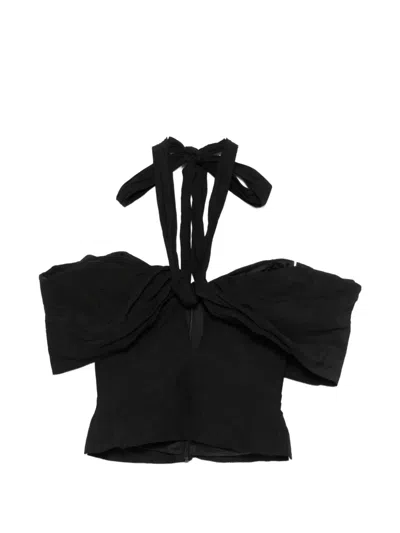 Magda Butrym Tie-neck Blouse In Black