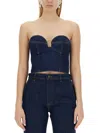 Magda Butrym Top A Corsetto In Blue