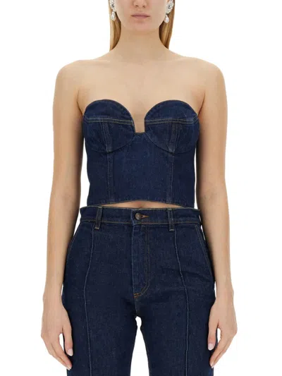 Magda Butrym Top A Corsetto In Blue