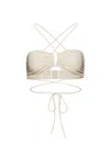 Magda Butrym Strapless Floral Bikini Top With Cut-out Detail In Neutral