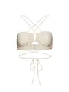 Magda Butrym Strapless Floral Bikini Top With Cut-out Detail In Neutral