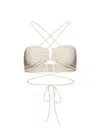 Magda Butrym Strapless Floral Bikini Top With Cut-out Detail In Ivory
