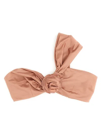 Magda Butrym Floral-applique Bikini Top In Pink