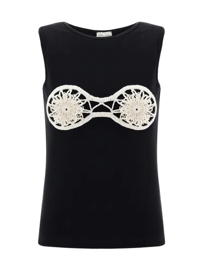 Magda Butrym Embellished Jersey Tank Top In Black