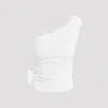 Magda Butrym One-shoulder Jersey Top In Cream