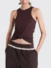 Magda Butrym Tank Top With Knot In Brown