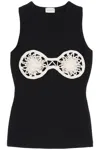 Magda Butrym Embellished Jersey Tank Top In Black
