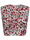 Magda Butrym Floral Bikini Top In White