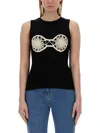 Magda Butrym Embellished Jersey Tank Top In Black