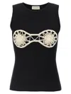 Magda Butrym Embellished Jersey Tank Top In Black
