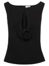 Magda Butrym Top With Flower Detail In Black