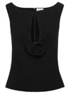 Magda Butrym Top With Flower Detail In Black