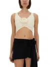 Magda Butrym Women's Ruched Flower Top In White