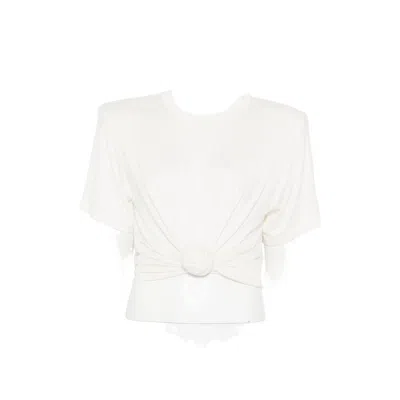 Magda Butrym Knot-detail T-shirt In White