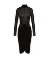 Magda Butrym Sheer High-neck Midi Dress In Black
