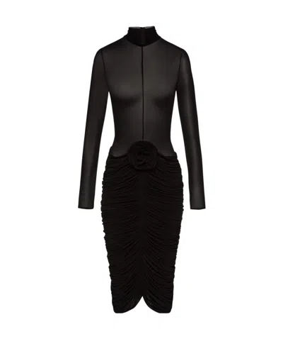 MAGDA BUTRYM MAGDA BUTRYM SHEER HIGH NECK MIDI DRESS