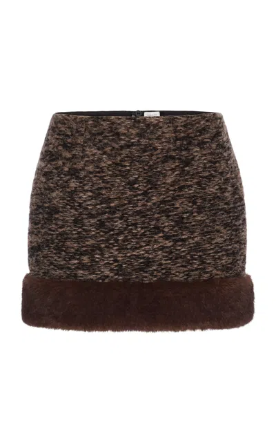 Magda Butrym Trimmed Mini Skirt In Brown