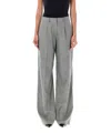 Magda Butrym Satin Straight Leg Pants With Central Crease In Gray
