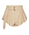 Magda Butrym Belted Cotton-blend Shorts In Nude