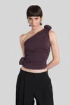 Magda Butrym Tshirt 01 Topwear In Bordeaux Viscose In Burgundy