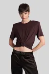 Magda Butrym Tshirt 02 Topwear In Brown Cellulose In Brown