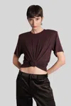 Magda Butrym Tshirt 02 Topwear In Brown Cellulose In Brown