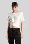 Magda Butrym Tshirt 02 Topwear In Beige Cellulose In White