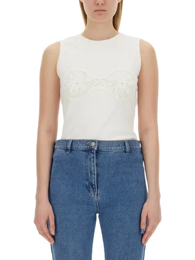 Magda Butrym T-shirt Crochet Bra In White