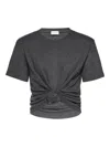 Magda Butrym Knotted Front T-shirt In Gray