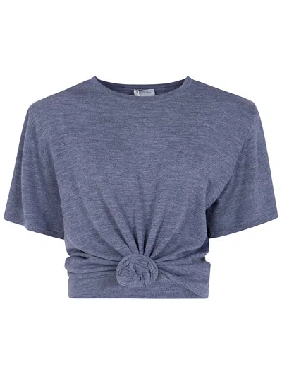 Magda Butrym T-shirt Wool "knitwear Tshirt" In Blue
