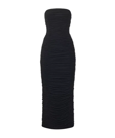 Magda Butrym Ruffled Midi Dress In Black