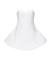 Magda Butrym Lace Poplin Strapless Babydoll Mini Dress In White In White