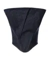 Magda Butrym Draped Strapless Denim Corset In Black