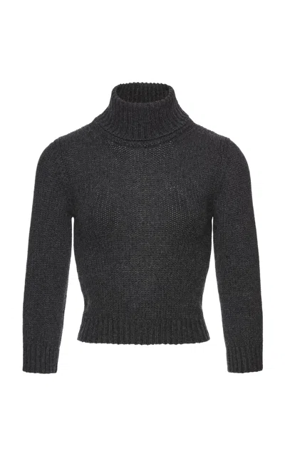 Magda Butrym Turtleneck Cashmere Top In Dark Grey