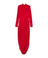 Magda Butrym High-neck Pleated Dress In Red