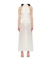 Magda Butrym Ruched Sheer High-neck Maxi Dress In White