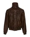 Magda Butrym Oversized High Neck Leather Jacket