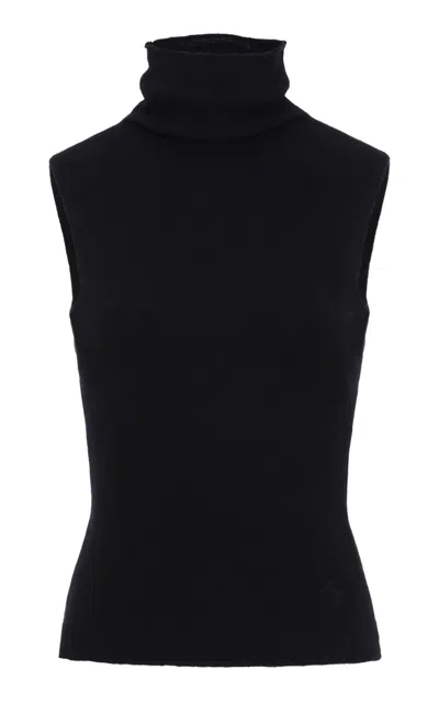 Magda Butrym Turtleneck Wool-cashmere Top In Black
