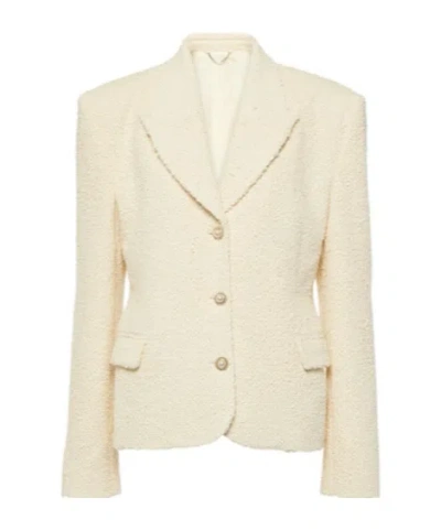 Magda Butrym Tweed Blazer In Neutral