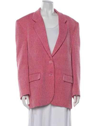 Pre-owned Magda Butrym Tweed Pattern Blazer In Pink