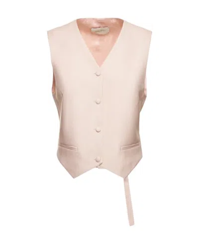 Magda Butrym Twill Single-breasted Vest In Pink